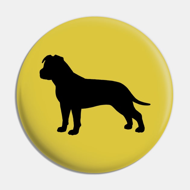 American Staffordshire Terrier AmStaff Silhouette Pin by Coffee Squirrel