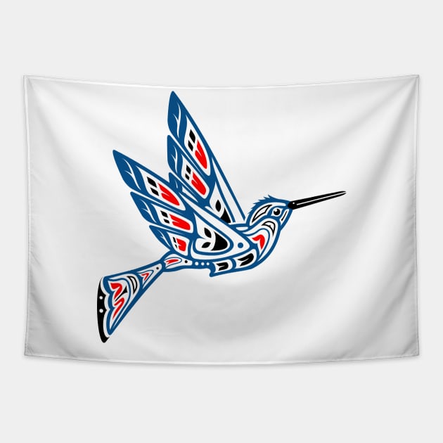 Hummingbird Pacific Northwest Native American Indian Art Tapestry by twizzler3b