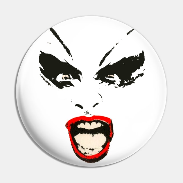 Female Trouble Face Pin by Pop Fan Shop