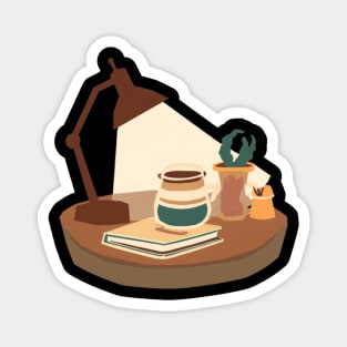 Vintage Reading Corner Coffee Magnet