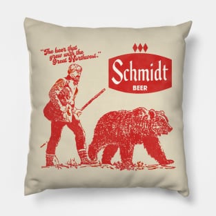 Schmidt Grizzly Man Retro Defunct Beer Pillow