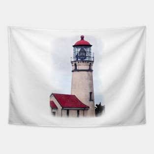 Cape Blanco Lighthouse Watercolor Tapestry