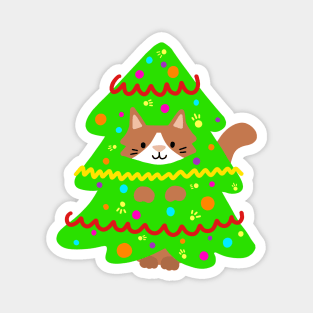 Christmas Tree Cat Magnet