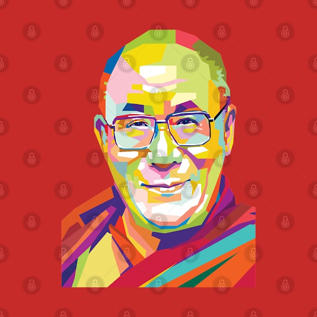 Dalai Lama in Pop Art by Mulyadi Walet