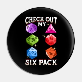 Check Out My Six Pack Funny Gaming Dice Pun Pin