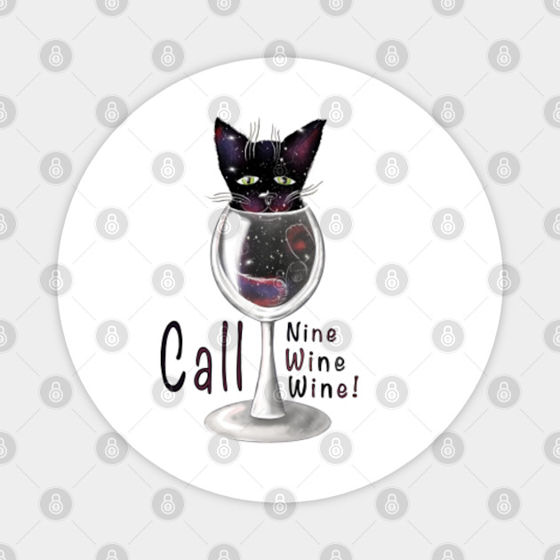 Funny Starry Black Cat In The Wine Glass Funny Text Wine