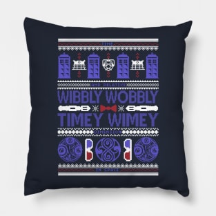 Timey Wimey Ugly Sweater Pillow