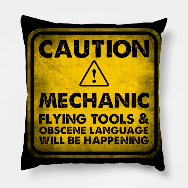 Mechanic job title . Perfect present for mother dad friend him or her Pillow by SerenityByAlex