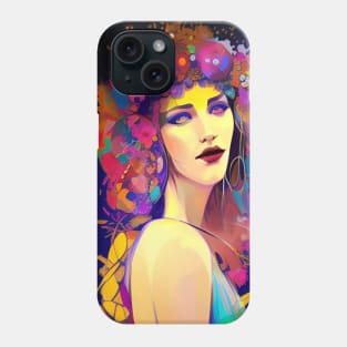 Colorful Retro Design  Nature Art Vintage Floral Illustration Flowers Hippie Boho Phone Case