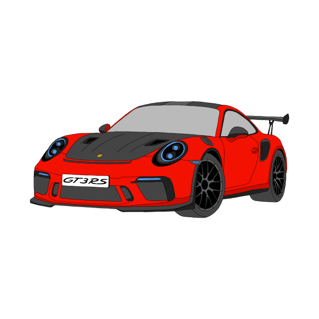 Porsche GT3 RS car selfmade Red by Merlins Desings