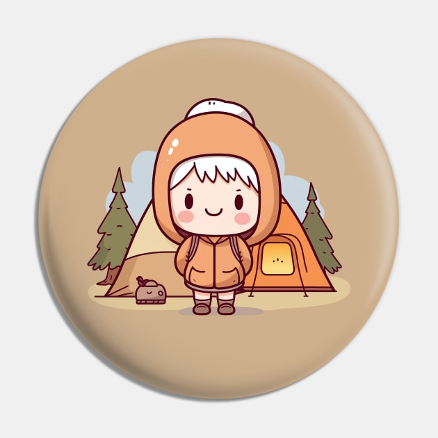 Kawaii camping girl Pin by Mon Kawaii Lab