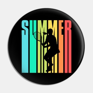 US Open Colorful Tennis Player Summer Silhouette Pin