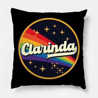 Clarinda // Rainbow In Space Vintage Style Pillow