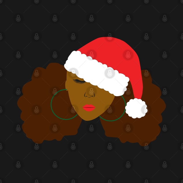 Afro Puffs Santa Hat Christmas by blackartmattersshop