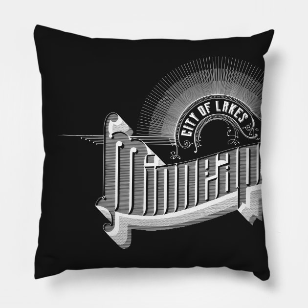 Vintage Minneapolis, MN Pillow by DonDota