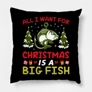 Christmas Big Fish T - Shirt Design Pillow