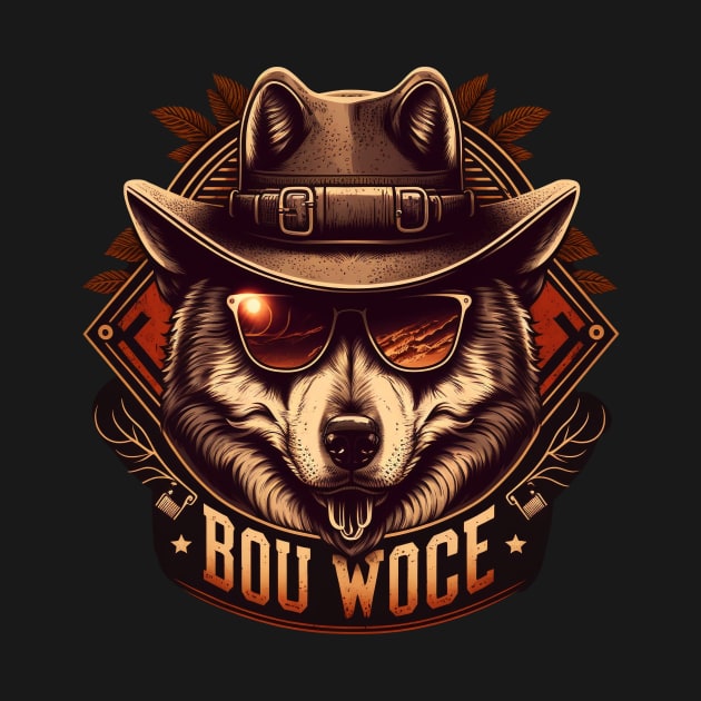 Retro logo with a Wolf by HappysSpace