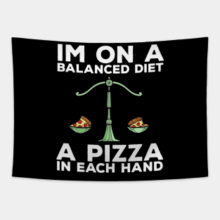 Funny Diet Pizza Meme Weightloss Gym Workout Fitness Gift Tapestry