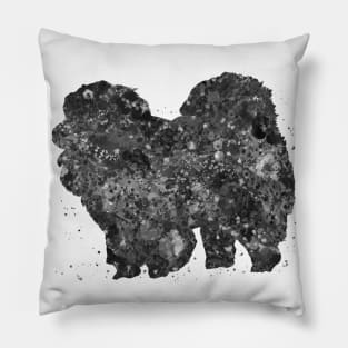 chow chow dog black and white Pillow