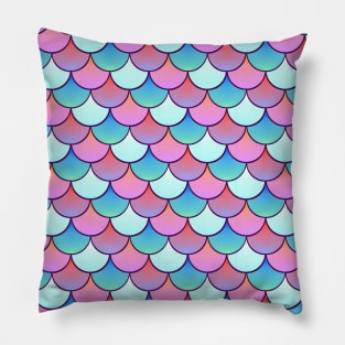 Fantasy Mermaid Colorful Fish Scale Aqua Sea Life Gift Pillow