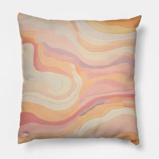 Boho Soft Pink and Orange Abstract Swirl Pillow