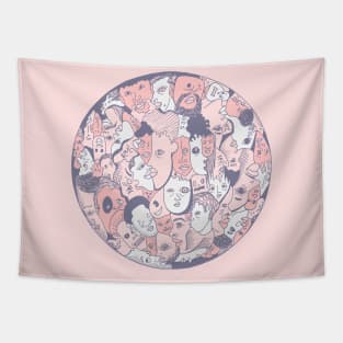 Npink Many Faces Tapestry