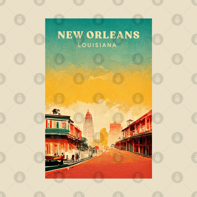 New Orleans Retro Travel by Retro Travel Design