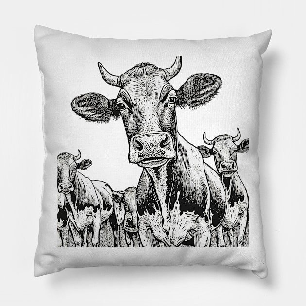 Cows Pillow by ArtShare