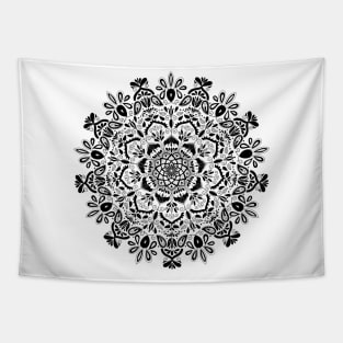 Mandala in black and white Tapestry