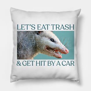 Let's Eat Trash & Get Hit By A Car - Possum Lovers Design Pillow