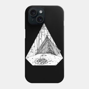 retro camping fire| into the woods camping Phone Case