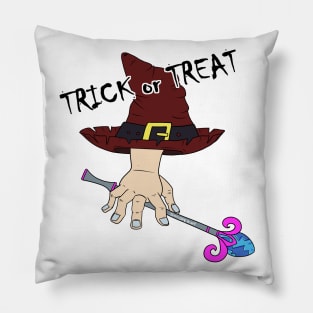 Enchanted Halloween hat trick or treat white Pillow