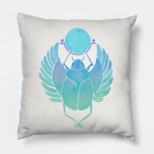 turquoise scarab Pillow