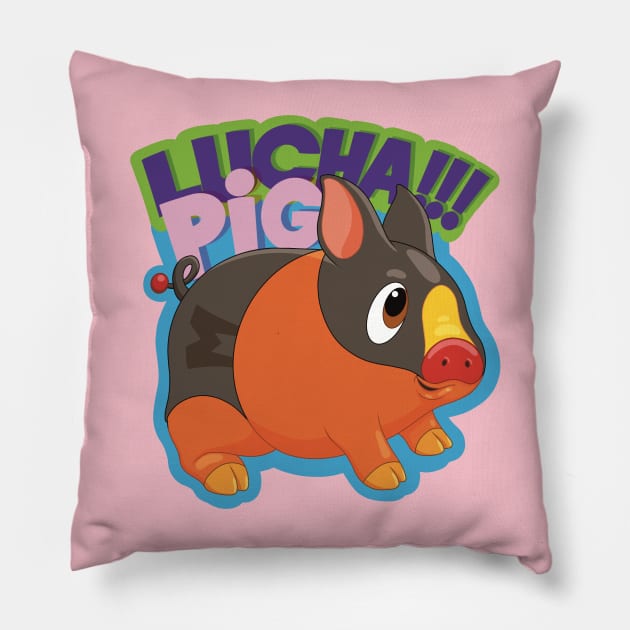 Lucha Pig Pillow by undersideland