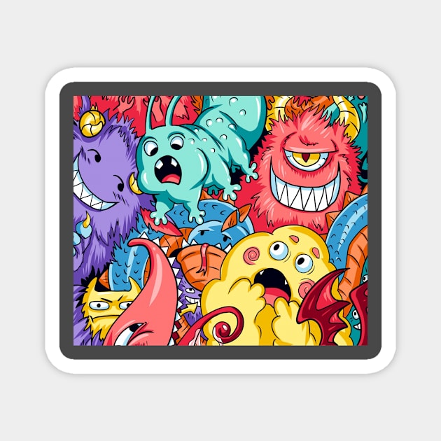 Funny monsters Magnet by daghlashassan