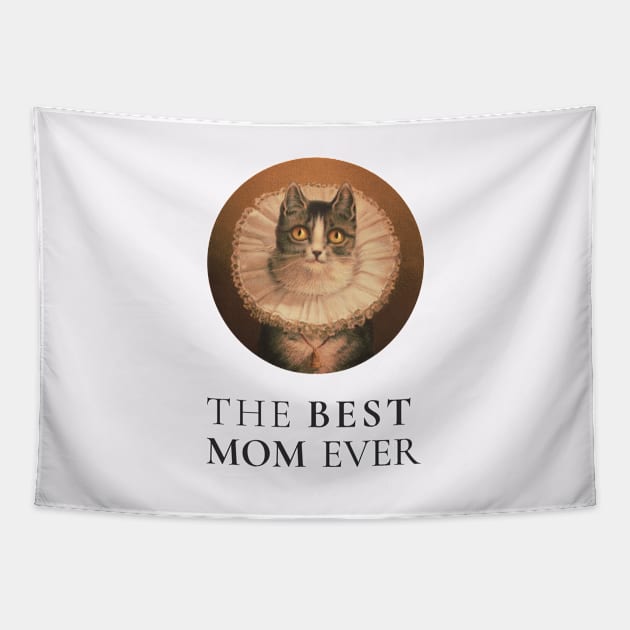 THE BEST KNITTING MOM IN THE WORLD, CAT. THE BEST KNITTING MOM EVER FINE ART VINTAGE STYLE OLD TIMES. Tapestry by the619hub