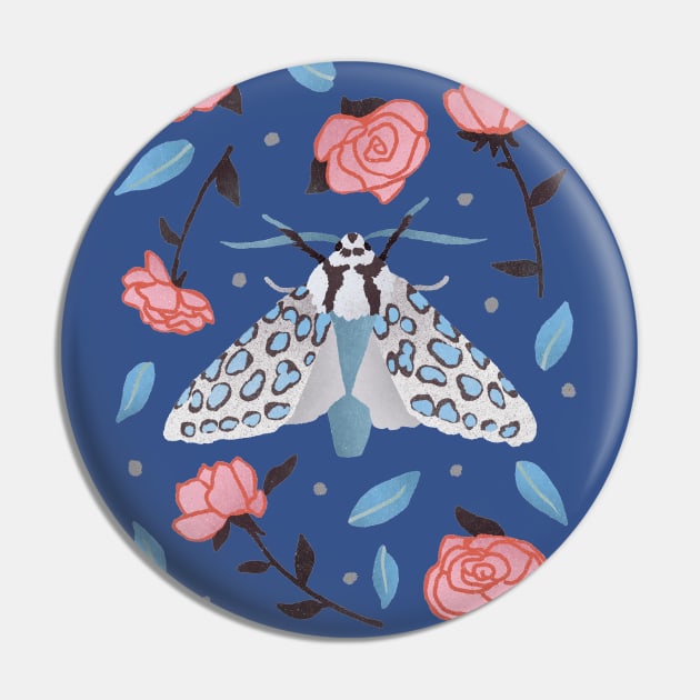 Silver-spotted Tiger Moth Pin by Annelie