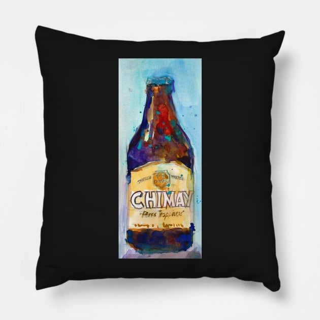 Chimay Triple - Authentic Trappist Beer Belgian Beer Pillow by dfrdesign