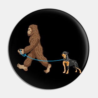 Bigfoot Dog Walk Rottweiler - Sasquatch Dog Lovers Pin