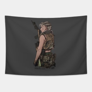 Special Ops Military Female Soldier Tapestry