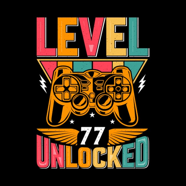 Level 77 Unlocked Awesome Since 1946 Funny Gamer Birthday by susanlguinn