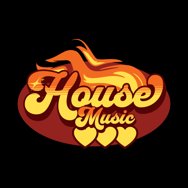 HOUSE MUSIC  - House Music Heat (Orange/Burnt Sienna) by DISCOTHREADZ 