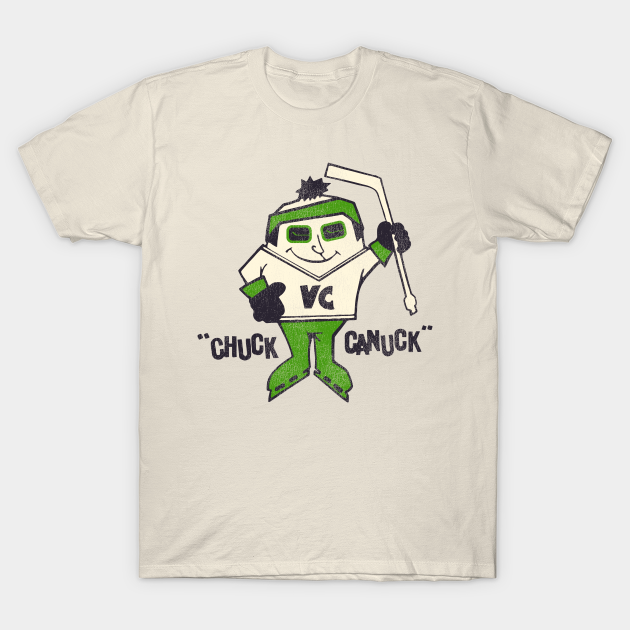 Discover Chuck Canuck Retro Defunct Ice Hockey Mascot - Hockey - T-Shirt