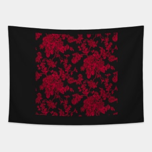 Toile, Vintage Red Roses Tapestry