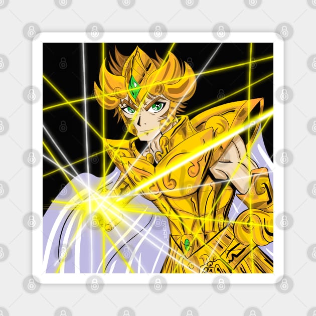 aioria of leo the golden saint in saint seiya arts Magnet by jorge_lebeau