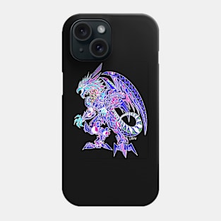 diamond quetzalcoatl mecha dragon ecopop robot mexican pattern art Phone Case