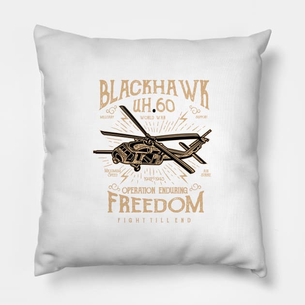 Awesome Helicopter T-Shirt Pillow by HealthPedia