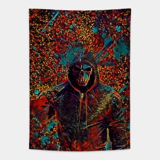 Dead man with a gun in a hoodie Tapestry