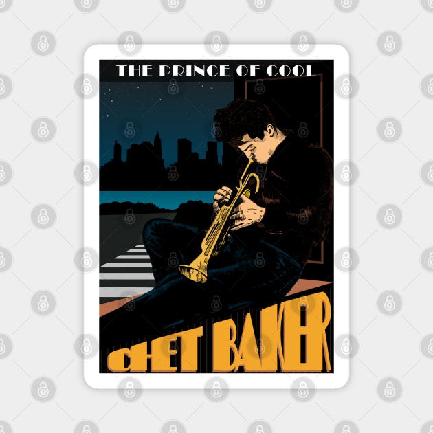 Chet Baker Poster Art Magnet by Seiglan