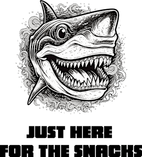 Shark Just Here For The Snacks Kids T-Shirt by Tacos y Libertad